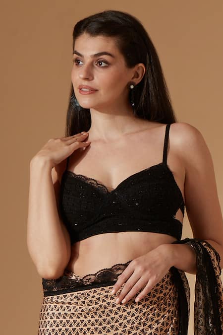 Buy Sandhya Shah Beige Crepe Beads Sweetheart Neck Belle Wave Print Pre-draped Saree With Blouse Online at Aza Fashions Buy_Sandhya Shah_Beige Crepe Beads Sweetheart Neck Belle Wave Print Pre-draped Saree With Blouse _Online_at_Aza_Fashions