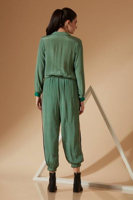 Sandhya Shah Floral Print Jacket & Jogger Pant Set 