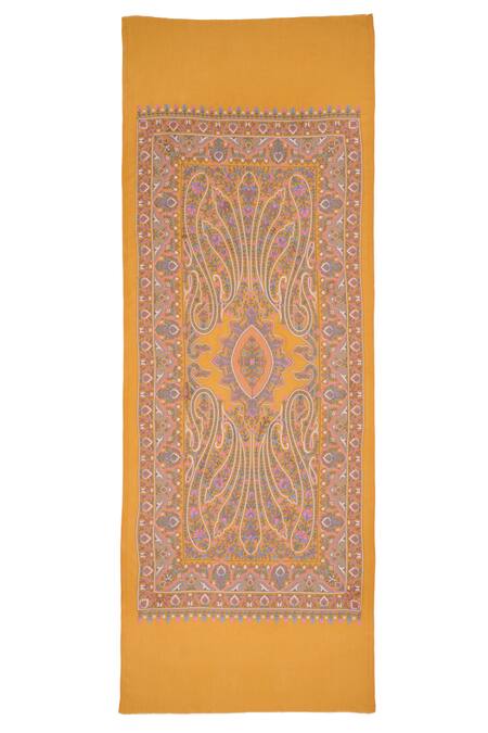 Shop_Taroob_Gold Embroidered Kashmiri Stole _at_Aza_Fashions