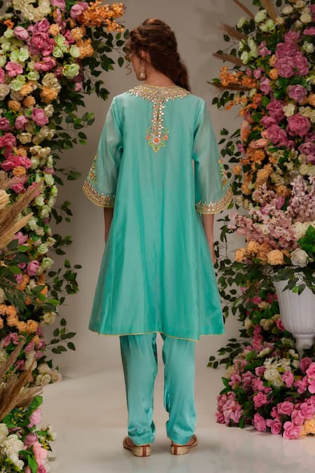 Preeti S Kapoor Gota Embellished A-Line Kalidar Kurta Set 