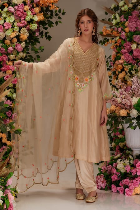 Preeti S Kapoor Dori Embroidered A-Line Kurta Set 