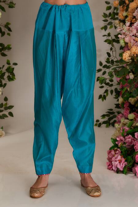 Buy Preeti S Kapoor Blue Chanderi, Cotton, Organza Kalidar A-line Kurta Set With Contrast Dupatta Online at Aza Fashions Buy_Preeti S Kapoor_Blue Chanderi, Cotton, Organza Kalidar A-line Kurta Set With Contrast Dupatta _Online_at_Aza_Fashions