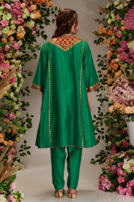 Preeti S Kapoor Moti Embellished A-Line Kurta Salwar Set 