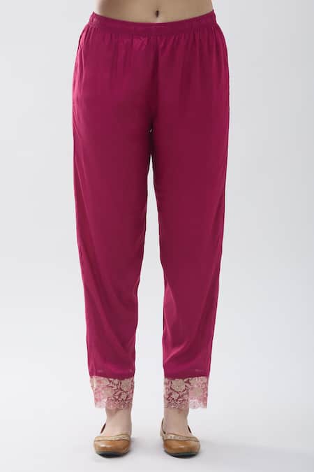 Naintara Bajaj Pink Organza, Satin Sequins, Beads, Floral Detailed Yoke Kurta Pant Set at Aza Fashions Naintara Bajaj_Pink Organza, Satin Sequins, Beads, Floral Detailed Yoke Kurta Pant Set _at_Aza_Fashions