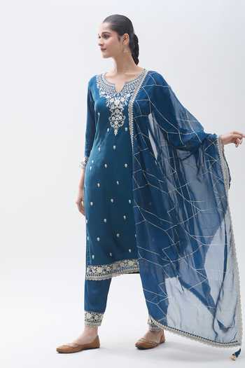 Blue Round Neck kurta Set main image 0