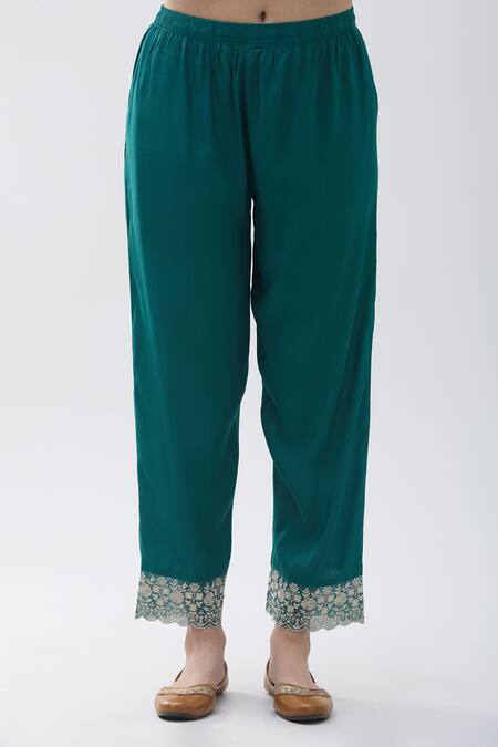 Naintara Bajaj Green Denim, Satin, Organza Sequins, Straight Kurta Set Scallop Hem Dupatta at Aza Fashions Naintara Bajaj_Green Denim, Satin, Organza Sequins, Straight Kurta Set Scallop Hem Dupatta _at_Aza_Fashions