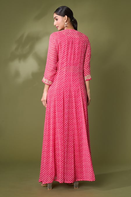 Samyukta Singhania Bandhej Print Embroidered Jacket Pant Set 