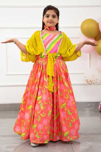 Kirti Agarwal - Pret N Couture Flower Print Lehenga Set With Jacket 