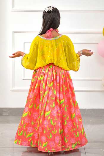Kirti Agarwal - Pret N Couture Flower Print Lehenga Set With Jacket 