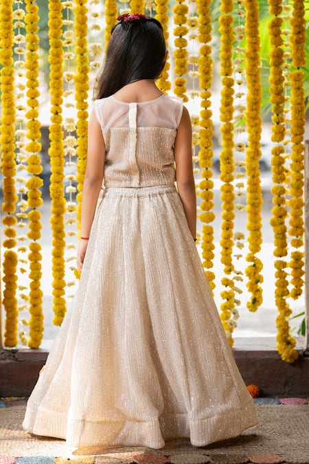 Shop Kirti Agarwal - Pret N Couture Silver Net, Silk Sequins, Embroidery Floral Lehenga Set at Aza Fashions Shop_Kirti Agarwal - Pret N Couture_Silver Net, Silk Sequins, Embroidery Floral Lehenga Set _at_Aza_Fashions