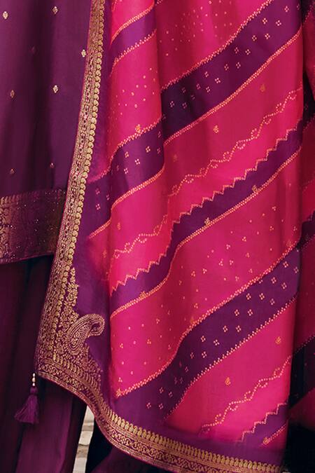 Shop Label Varsha Purple Viscose, Silk Zari, Embroidery Bandeau Neck Floral And Kurta Pant Set Online at Aza Fashions Shop_Label Varsha_Purple Viscose, Silk Zari, Embroidery Bandeau Neck Floral And Kurta Pant Set_Online_at_Aza_Fashions