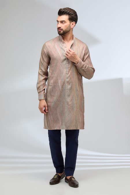 Rabani & Rakha Embroidered Kurta & Blue Pant Set 