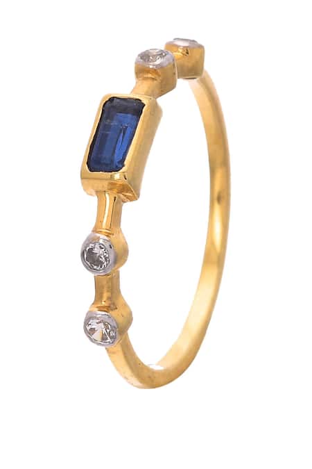 Shop Ruuh Studios Gold Plated Stones Garnet And Citrine Embellished Ring - Set Of 3 at Aza Fashions Shop_Ruuh Studios_Gold Plated Stones Garnet And Citrine Embellished Ring - Set Of 3 _at_Aza_Fashions