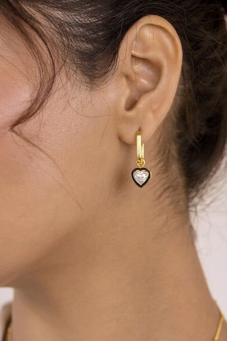 Ruuh Studios Heavenly Heart Drop Earrings 