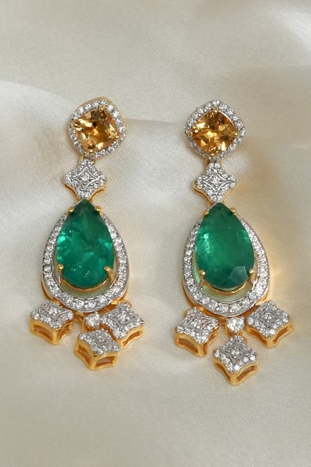 Ruuh Studios Amaya Moissanite Embellished Earrings 