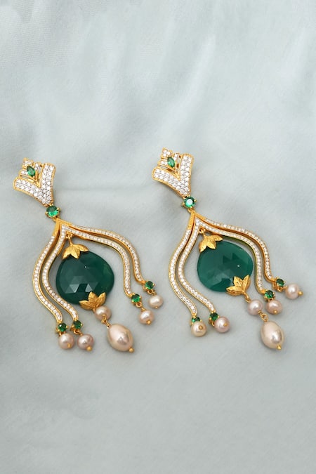 Ruuh Studios Aafreen Moissanite Embellished Earrings 