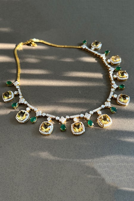 Ruuh Studios Amaya Citrine Embellished Choker 