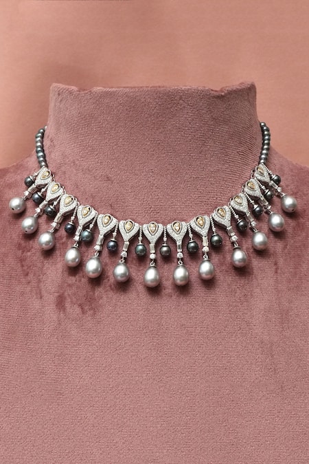 Ruuh Studios Nova Pearl Embellished Choker 