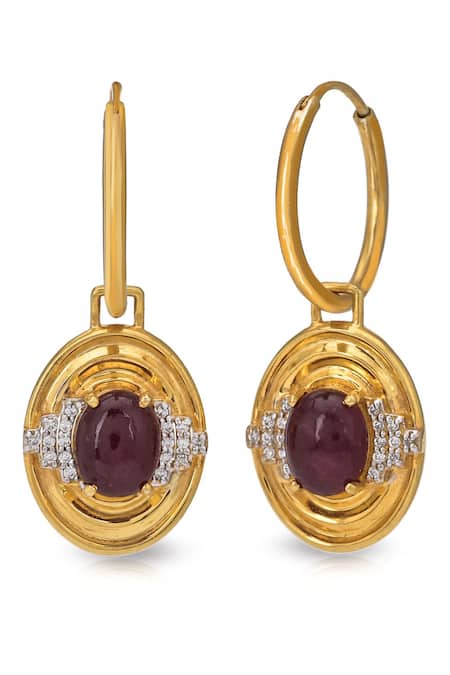 Ruuh Studios Ripple Cubic Zirconia Embellished Charm Earrings 
