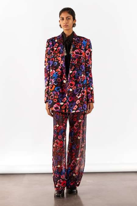 Studio Rigu Peony Print Boxy Blazer 