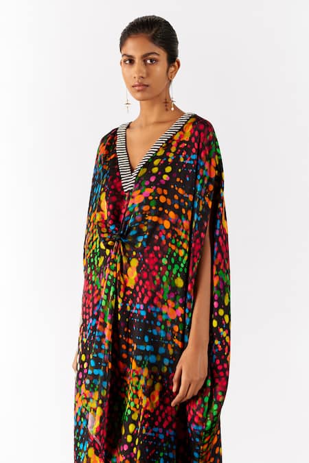 Buy Studio Rigu Black Velour Beads V-neck Wildflower Print Kimono With Pant Online at Aza Fashions Buy_Studio Rigu_Black Velour Beads V-neck Wildflower Print Kimono With Pant _Online_at_Aza_Fashions