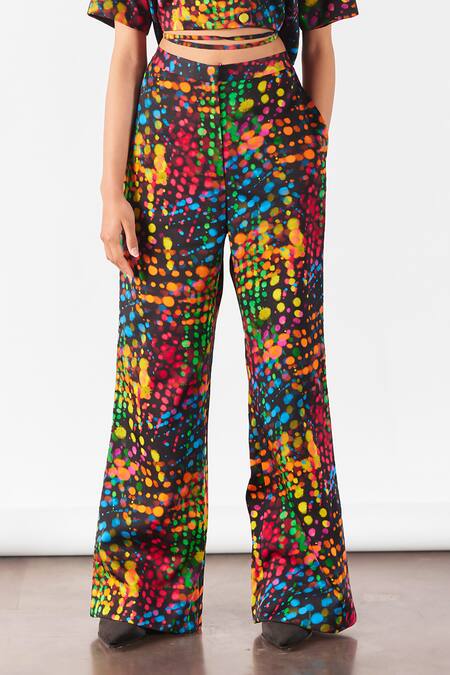 Studio Rigu Black Velvet, Viscose Wildflower Print Crop Blazer With Pant Online at Aza Fashions Studio Rigu_Black Velvet, Viscose Wildflower Print Crop Blazer With Pant _Online_at_Aza_Fashions