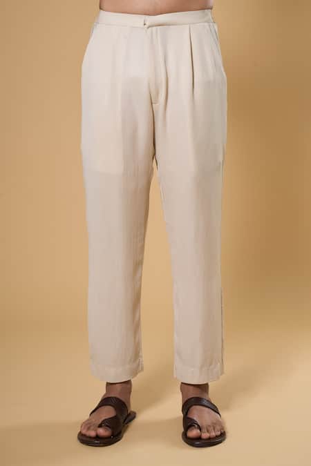 Buy_Taavare_Peach Tissue, Organza Embroidery Threadwork Kurta With Pant 