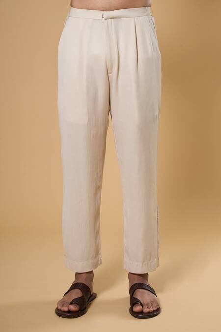 Taavare_Gold Tissue, Organza Sequins Placed Embellished Kurta With Pant_Online_at_Aza_Fashions