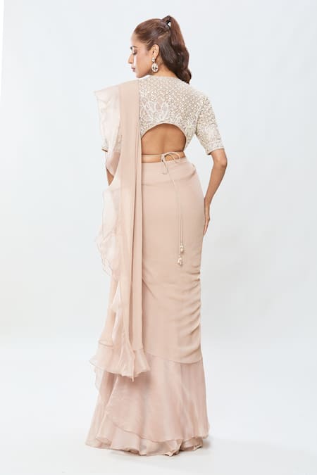 Ridhi Mehra Pre-Draped Ruffle Saree With Blouse 