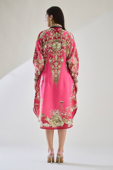 Rajdeep Ranawat Paris Floral Print Midi Dress 
