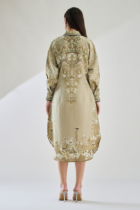 Rajdeep Ranawat Paris Printed Midi Shirt Dress 
