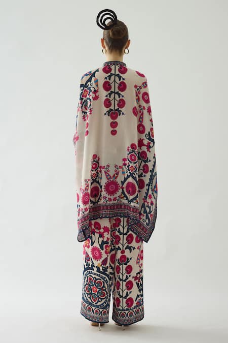 Rajdeep Ranawat Chanel Floral Print Tunic & Permaz Flared Pant Set 