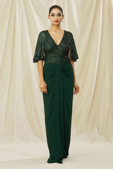 Emerald Green Prom Dresses Halter Satin Ball Gowns,BW97389 – luladress