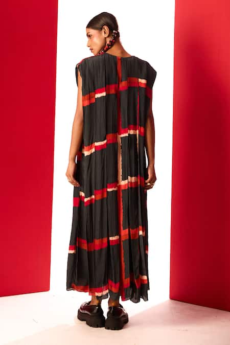 Label Shristi Chetani Linear Print A-line Dress 
