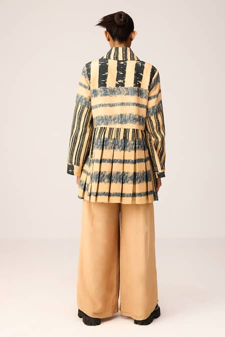 Label Shristi Chetani Embroidered Pleated Blazer With Pant 