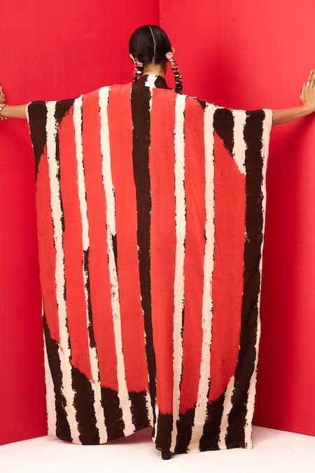 Label Shristi Chetani Linear Print Kaftan 