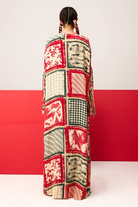 Shop Label Shristi Chetani Green Crepe Bandeau Neck Shirred Jumpsuit With Cape Jacket at Aza Fashions Shop_Label Shristi Chetani_Green Crepe Bandeau Neck Shirred Jumpsuit With Cape Jacket_at_Aza_Fashions