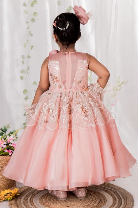Shop Toplove Peach Net, Organza, Cotton Sequins, Fabric Sunset Romance Hand Embroidered Gown at Aza Fashions Shop_Toplove_Peach Net, Organza, Cotton Sequins, Fabric Sunset Romance Hand Embroidered Gown _at_Aza_Fashions