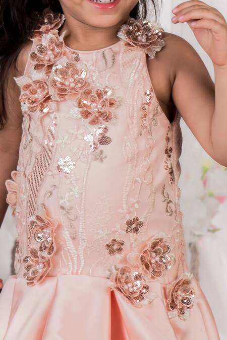 Buy Toplove Peach Net, Satin, Cotton Sequins, Fabric Royal Embroidered Trailblazer Gown Online at Aza Fashions Buy_Toplove_Peach Net, Satin, Cotton Sequins, Fabric Royal Embroidered Trailblazer Gown _Online_at_Aza_Fashions