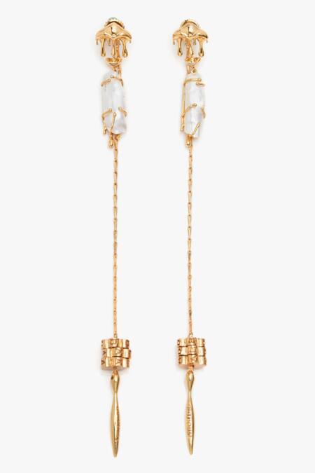 Outhouse Gold Plated Pearls The Shroom Shoulder Grazers Earrings Online at Aza Fashions Outhouse_Gold Plated Pearls The Shroom Shoulder Grazers Earrings _Online_at_Aza_Fashions