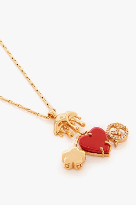 Outhouse Gold Plated The Iconette Pendant Necklace Online at Aza Fashions Outhouse_Gold Plated The Iconette Pendant Necklace _Online_at_Aza_Fashions