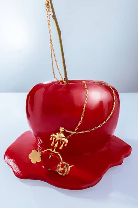 Outhouse Gold Plated The Iconette Pendant Necklace at Aza Fashions Outhouse_Gold Plated The Iconette Pendant Necklace _at_Aza_Fashions