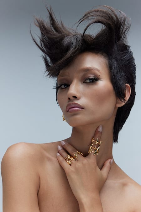 Outhouse_Gold Plated The Shroom Ring _at_Aza_Fashions