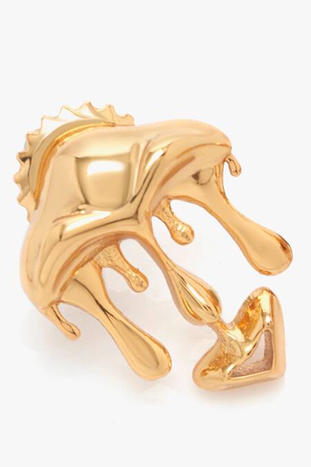 Outhouse Gold Plated The Shroom Stud Earrings Online at Aza Fashions Outhouse_Gold Plated The Shroom Stud Earrings _Online_at_Aza_Fashions