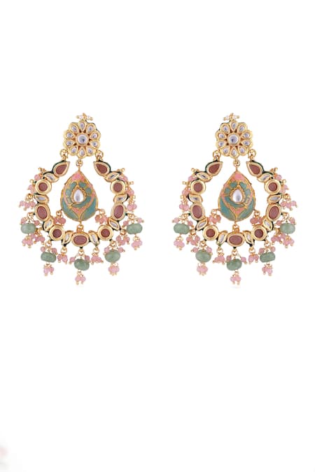 Just Jewellery Meenakari Work Bead Drop Chandbalis 