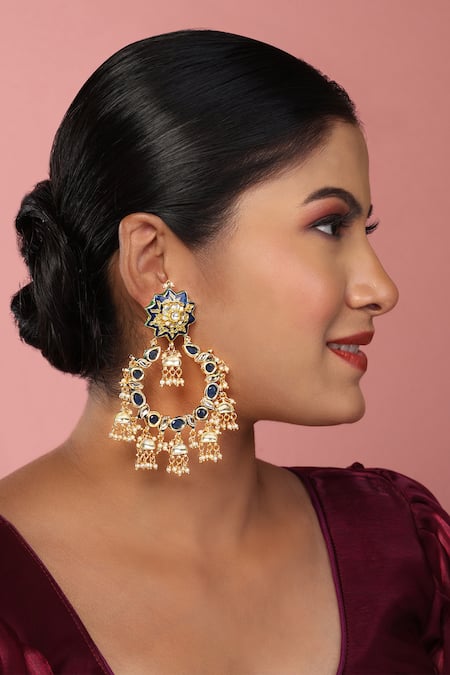 Just Jewellery Semi Precious Stone Embellished Chandbalis 