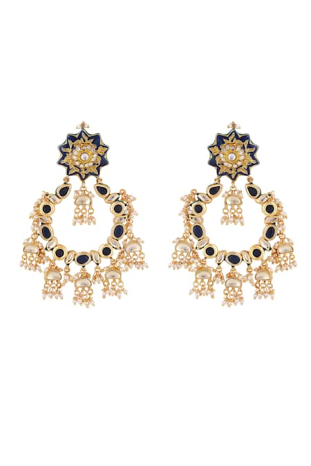 Just Jewellery Semi Precious Stone Embellished Chandbalis 