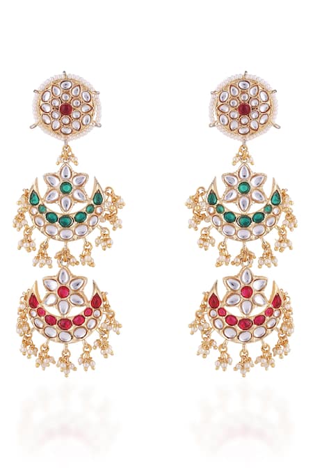 Just Jewellery Double Layered Embellished Chandbalis 