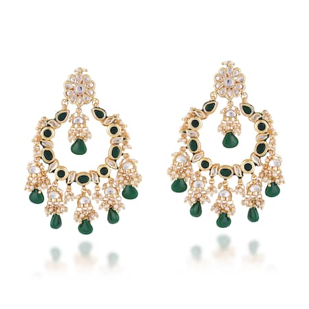 Just Jewellery Semi Precious Stone Embellished Chandbalis 