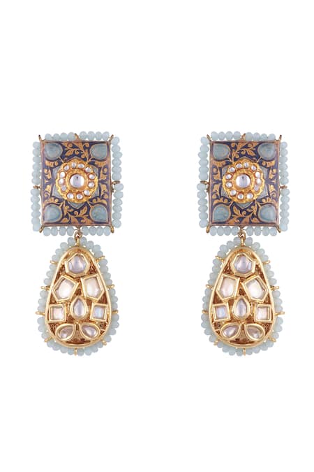 Just Jewellery Mughal Fleur Meenakari Kundan Danglers 